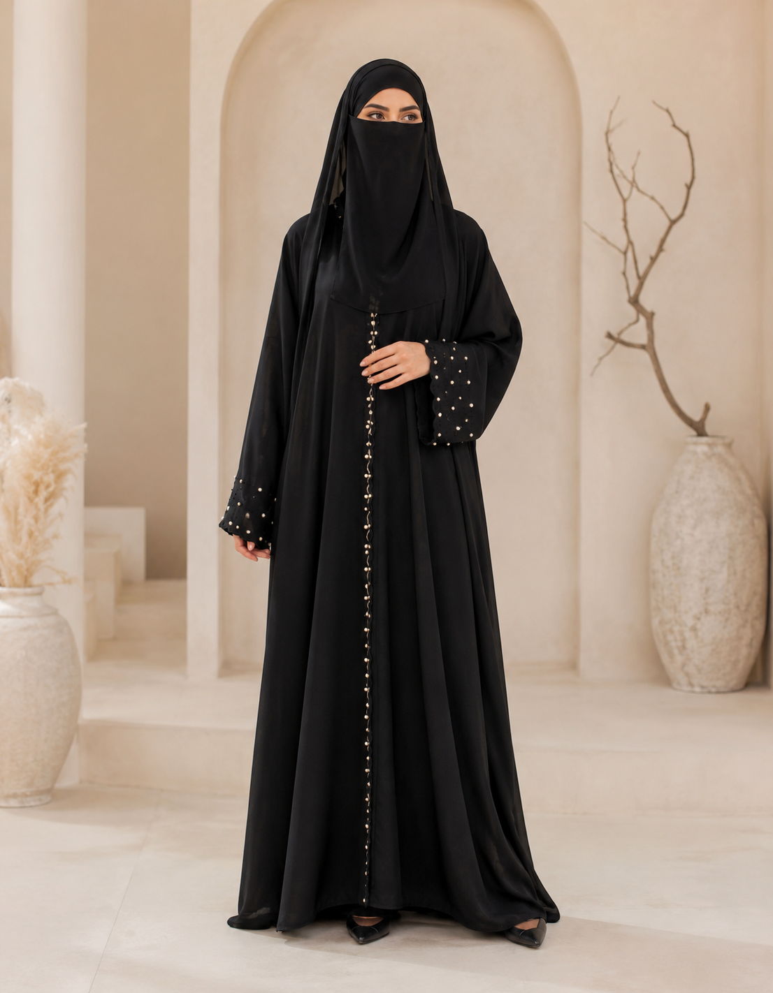 Pearl Work Elegant Burqa